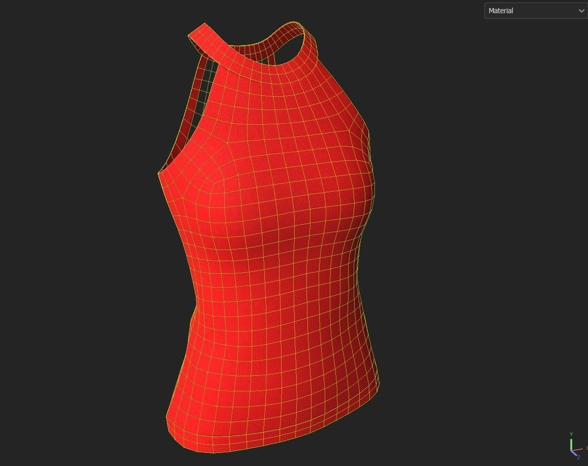 Female Top M03 Low-poly 3D model_1