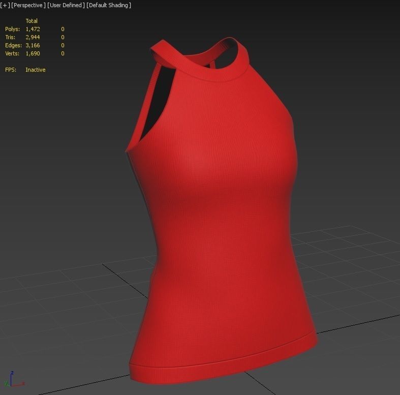 Female Top M03 Low-poly 3D model_8