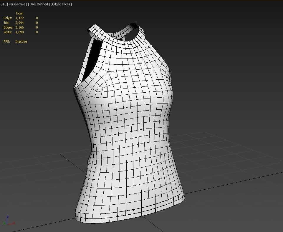Female Top M03 Low-poly 3D model_7