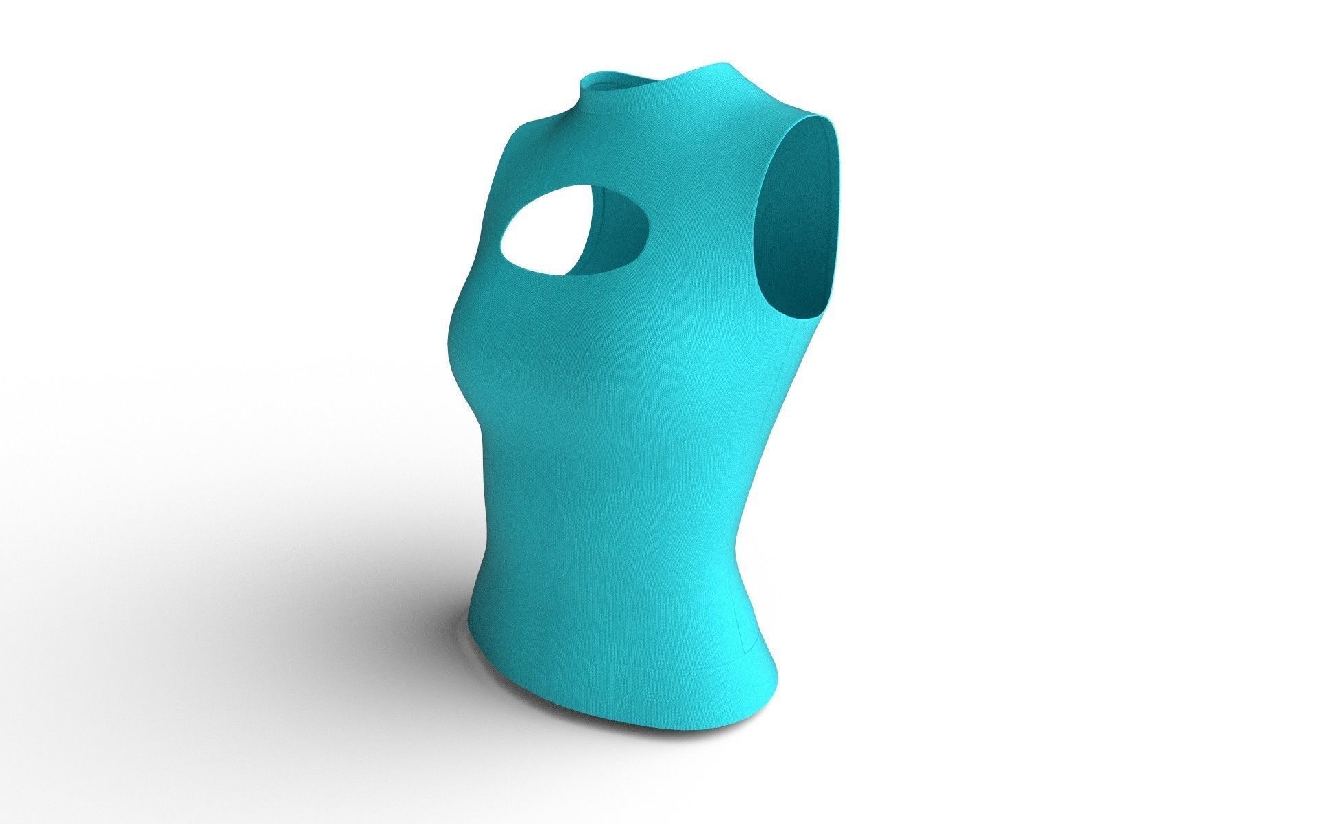 Female Top M04 Low-poly 3D model_3