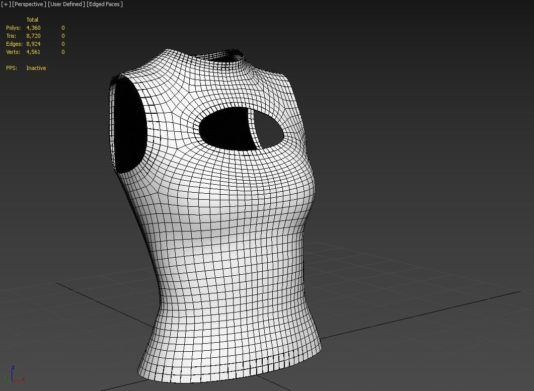 Female Top M04 Low-poly 3D model_7