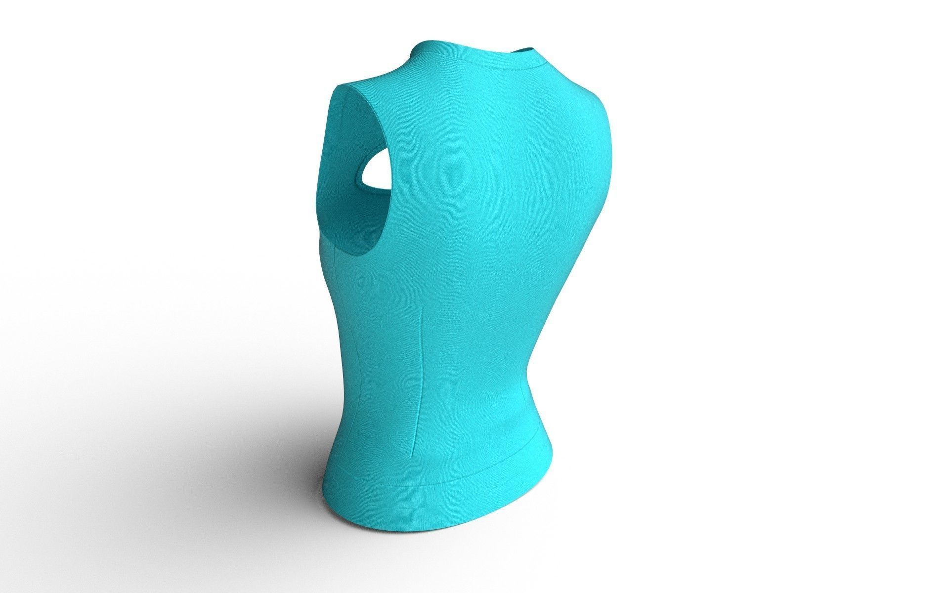 Female Top M04 Low-poly 3D model_4