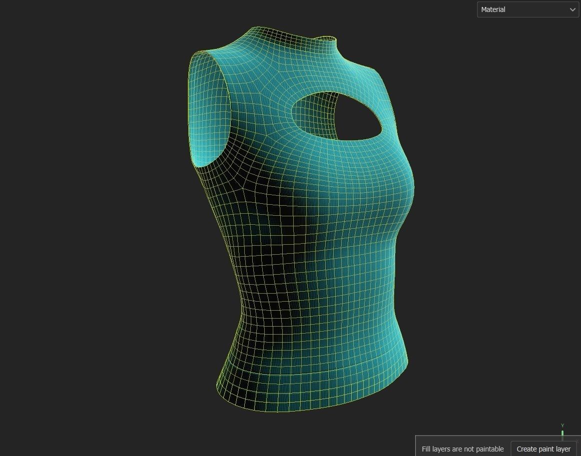 Female Top M04 Low-poly 3D model_1