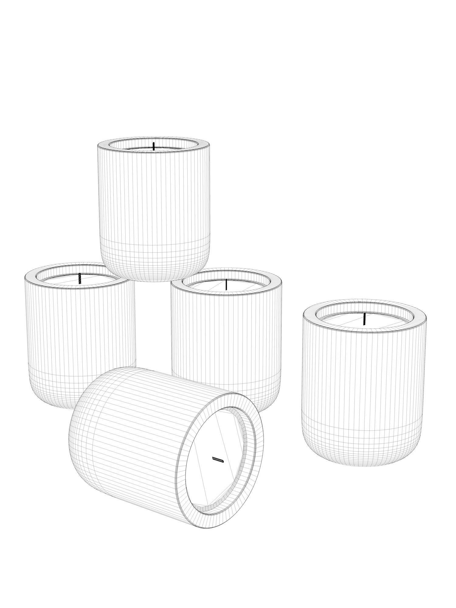 Concrete Candles 3D model_3