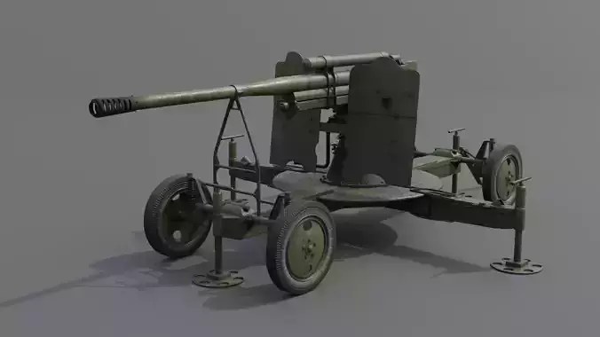85 mm Air Defense Gun M1939 52-K Low-poly 3D model