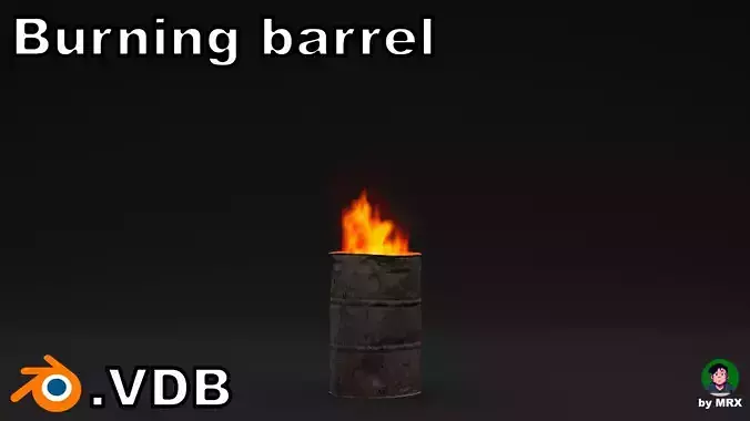 Burning barrel vdb 3D model