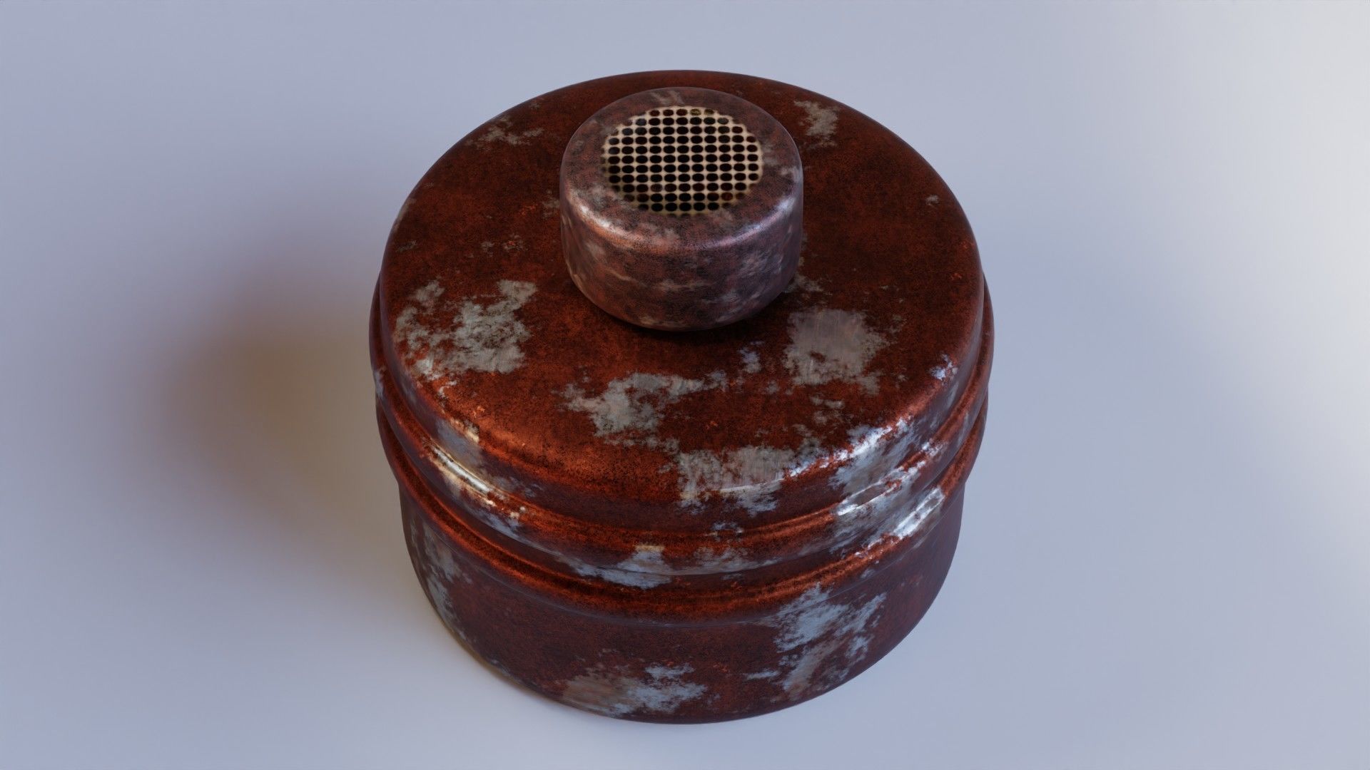 Brown dirty gas face mask filter Low-poly 3D model_2