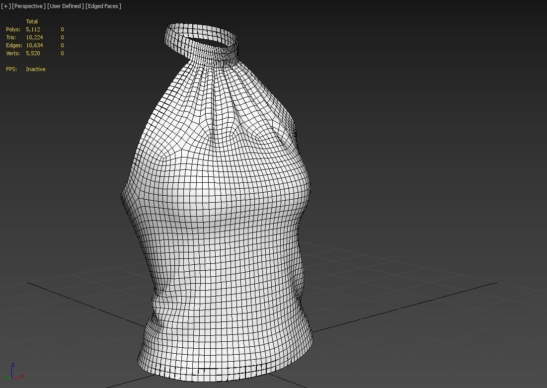 Female Top M05 Low-poly 3D model_7