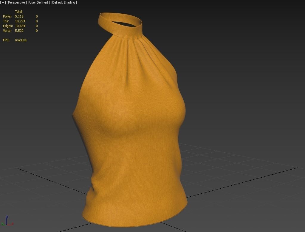 Female Top M05 Low-poly 3D model_8