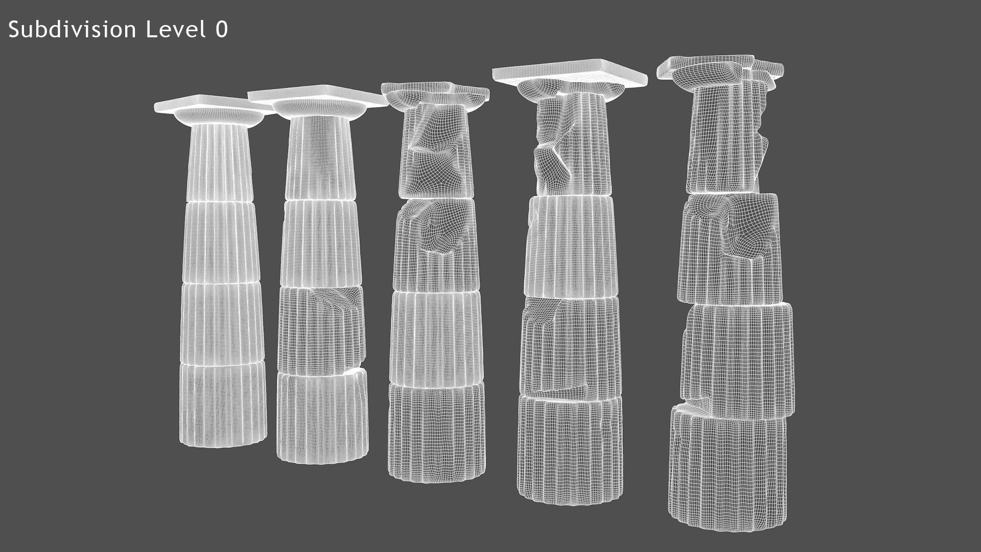 Doric Column Set 3D model_7