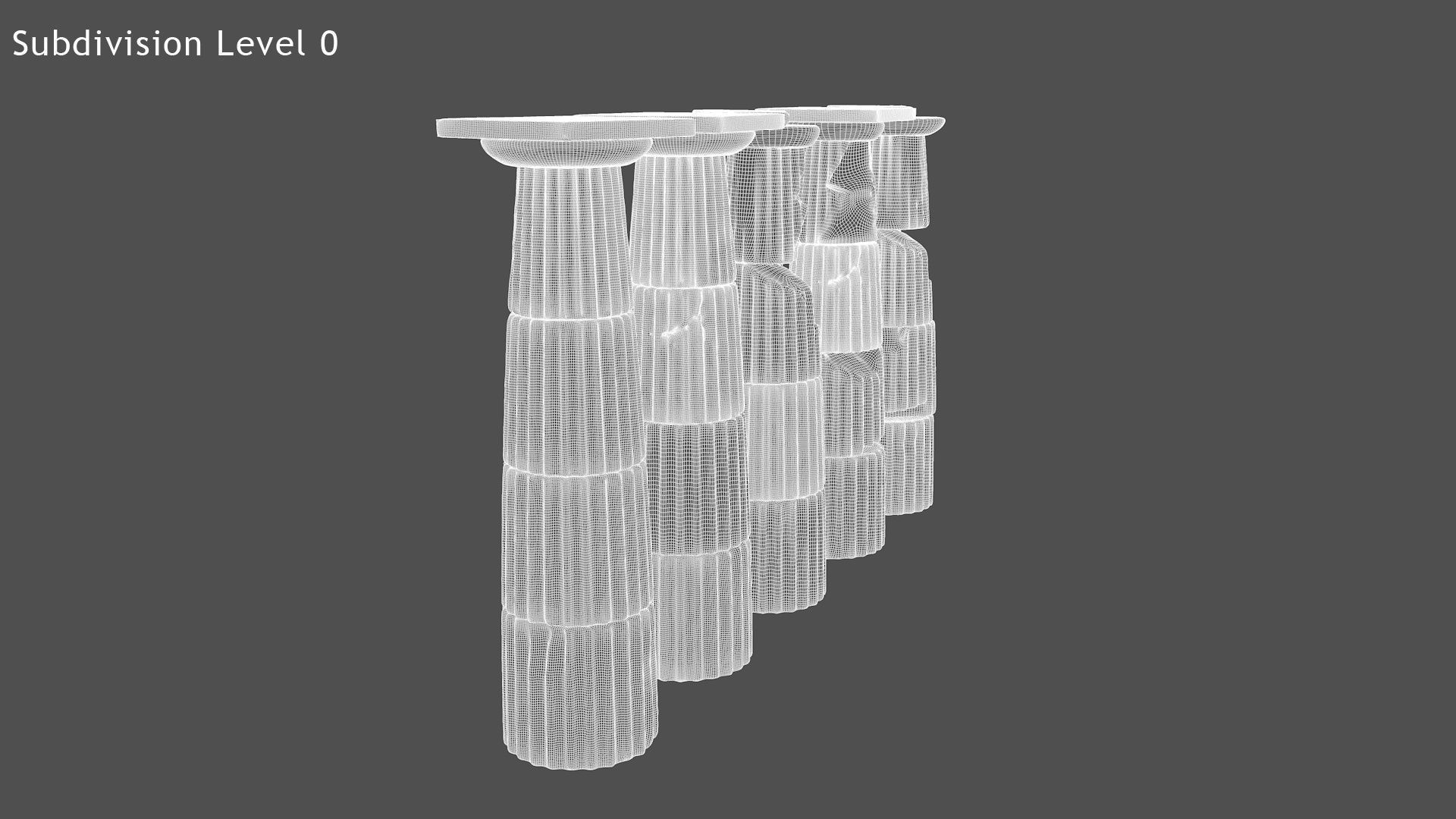 Doric Column Set 3D model_8