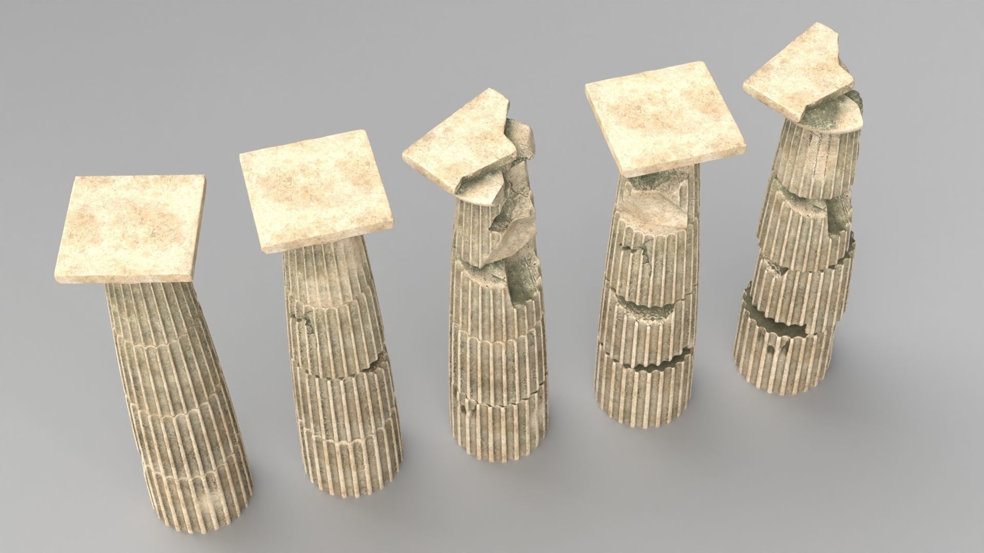 Doric Column Set 3D model_2