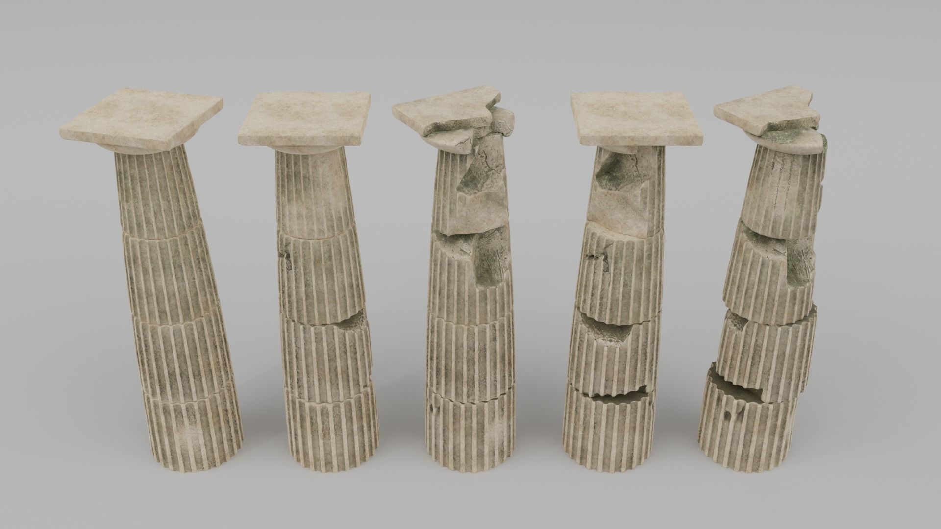 Doric Column Set 3D model_1