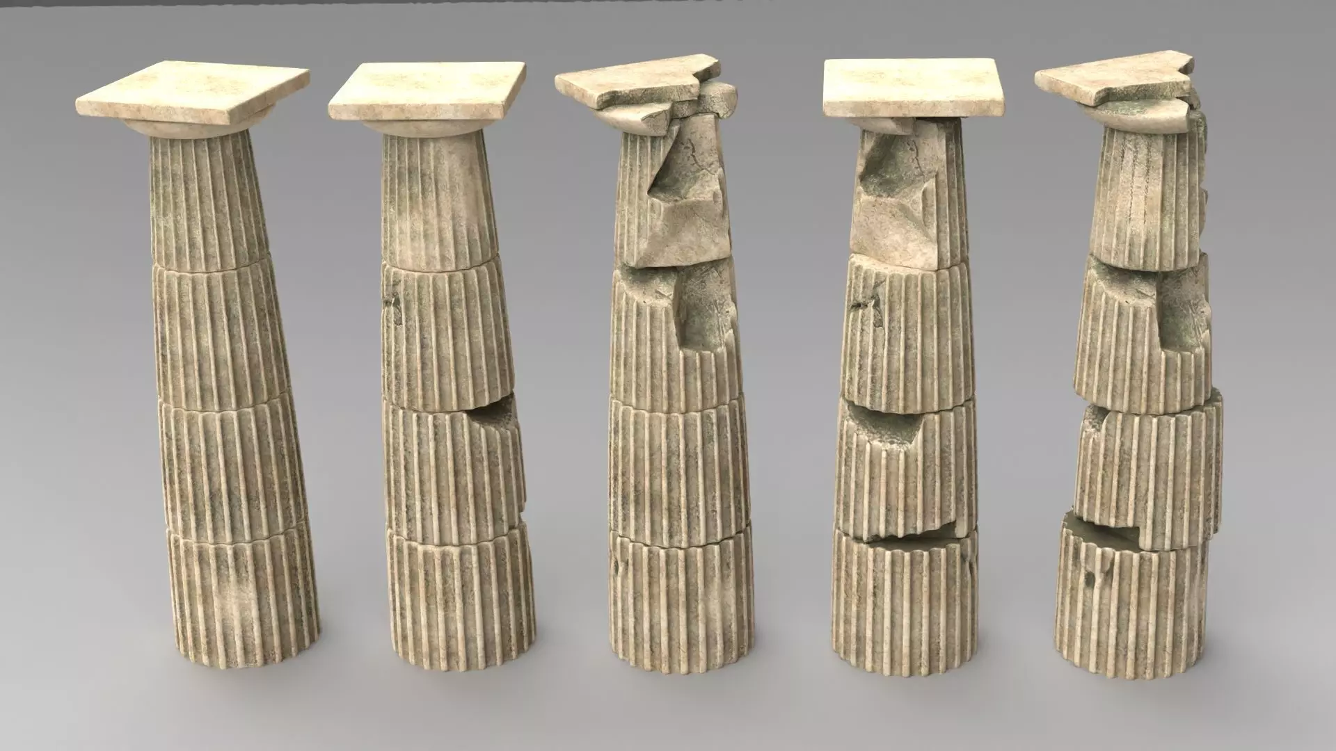 Doric Column Set 3D model_0