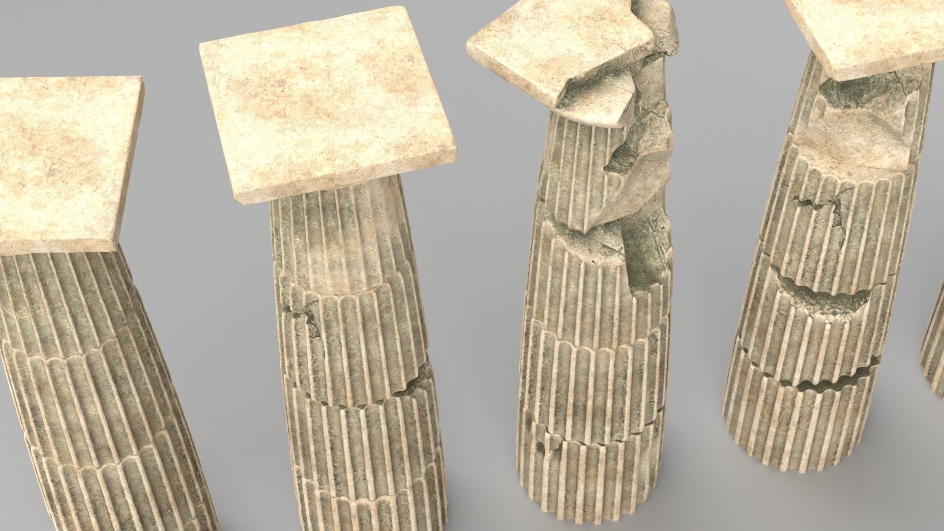 Doric Column Set 3D model_4