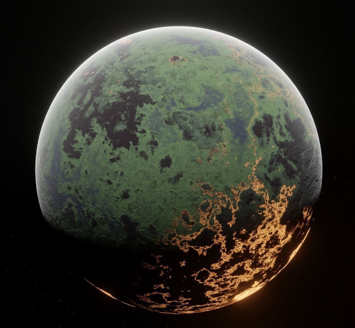 Planet Space Ready to game Low-poly 3D model_3