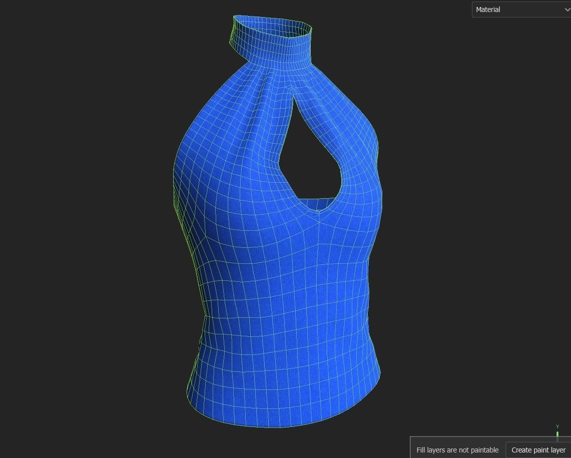 Female Top M06 Low-poly 3D model_1