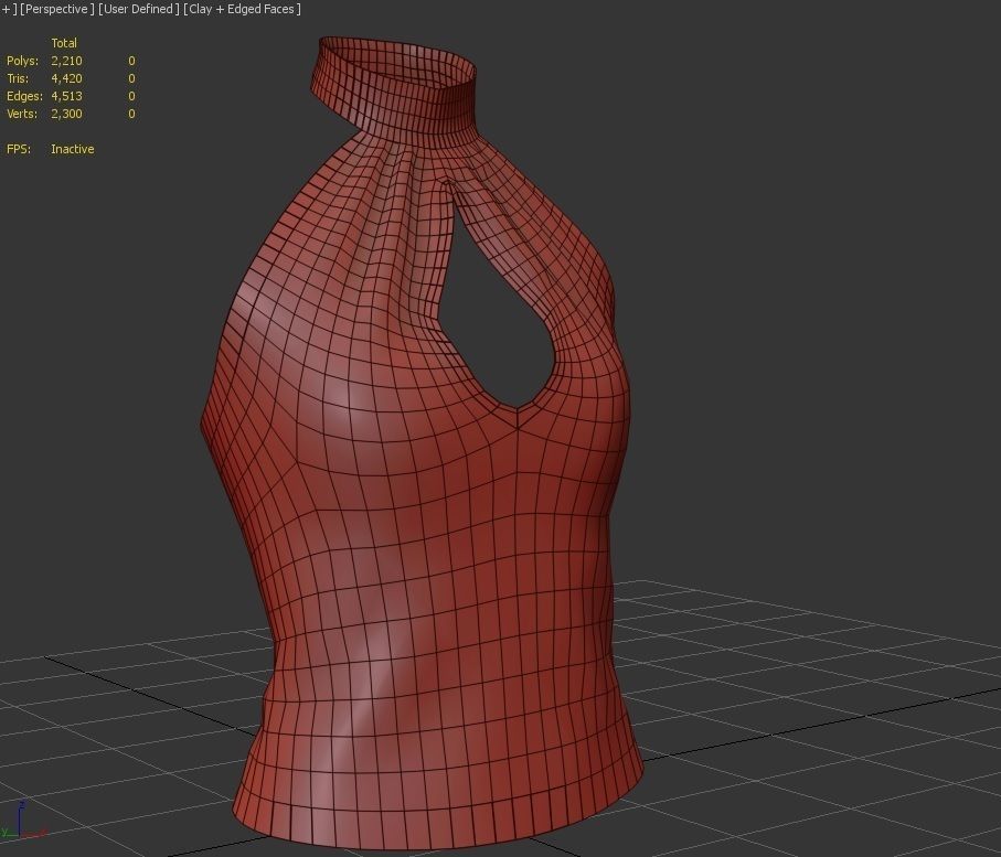 Female Top M06 Low-poly 3D model_7