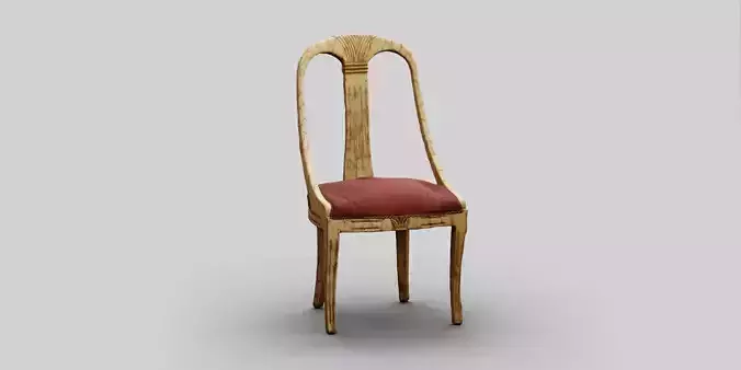 Realistic Traditional Chair Game ready Low-poly 3D model