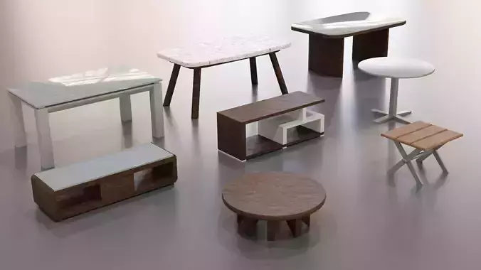 Table assets ready for scene