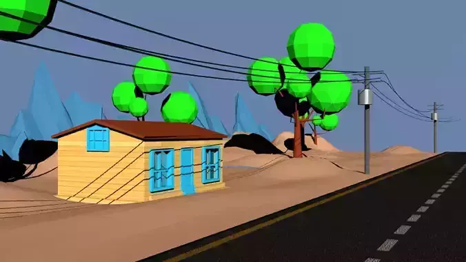 House Low Poly 3D Model Free 3D model
