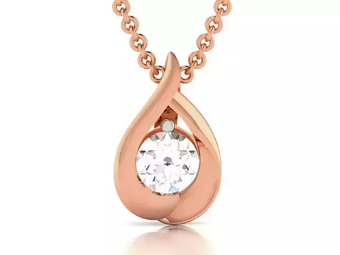 Women solitaire pendant 3dm render detail