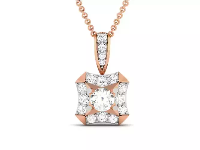 Women solitaire pendant 3dm render detail