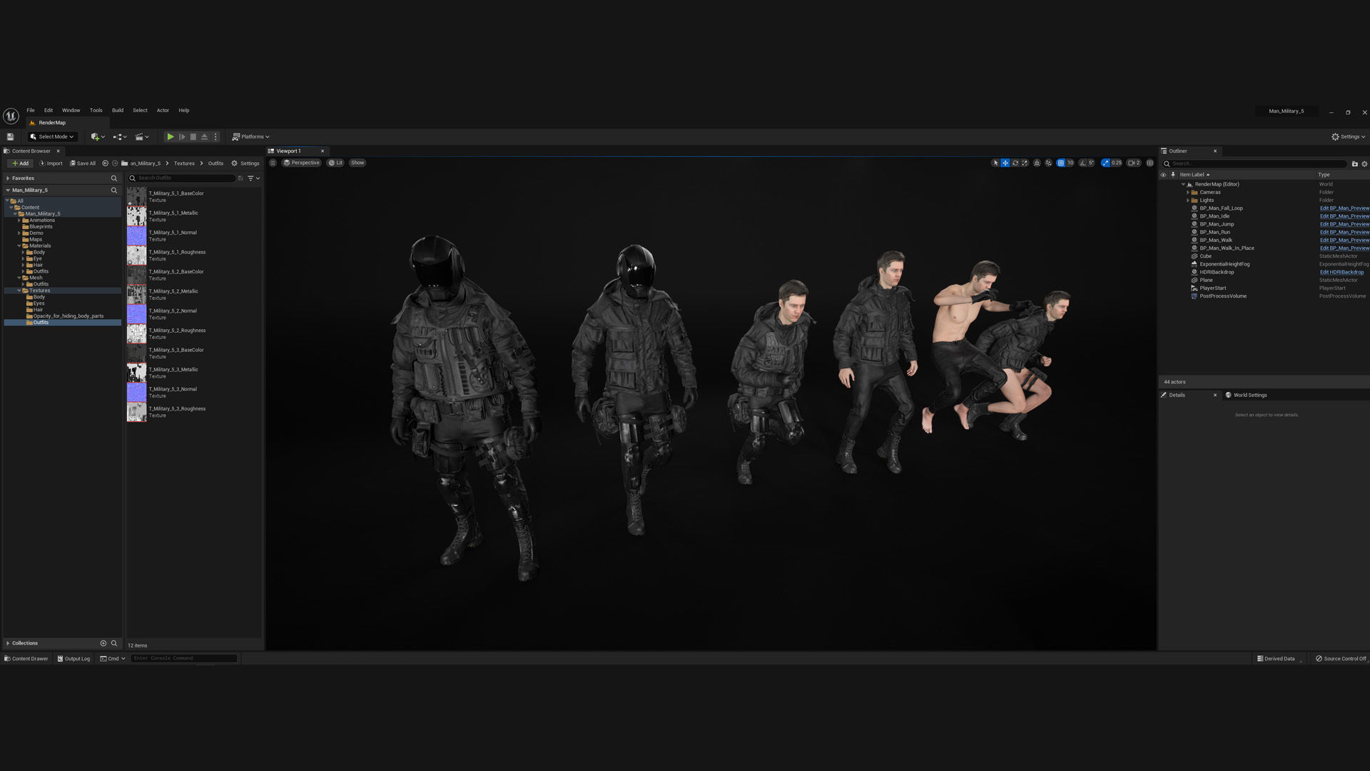 Mens and Womens Military Uniform 5 3D Model Collection_11