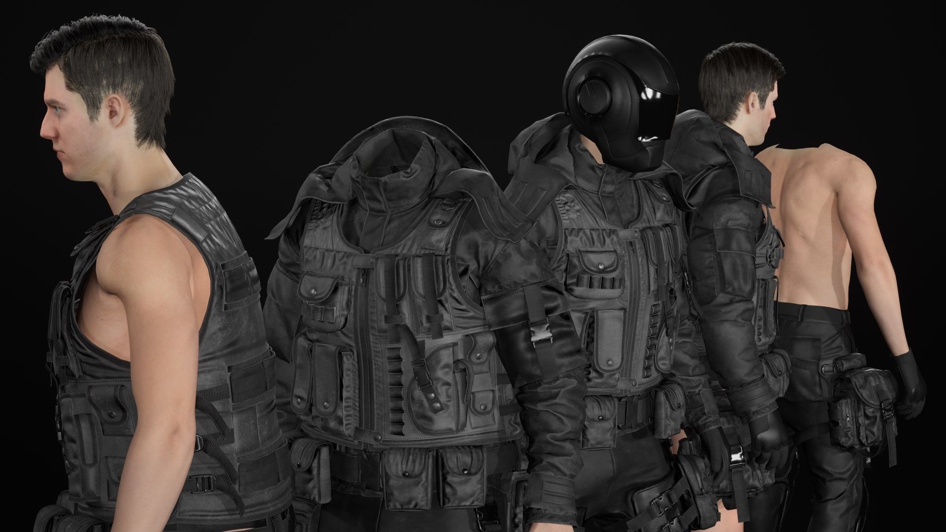 Mens and Womens Military Uniform 5 3D Model Collection_30