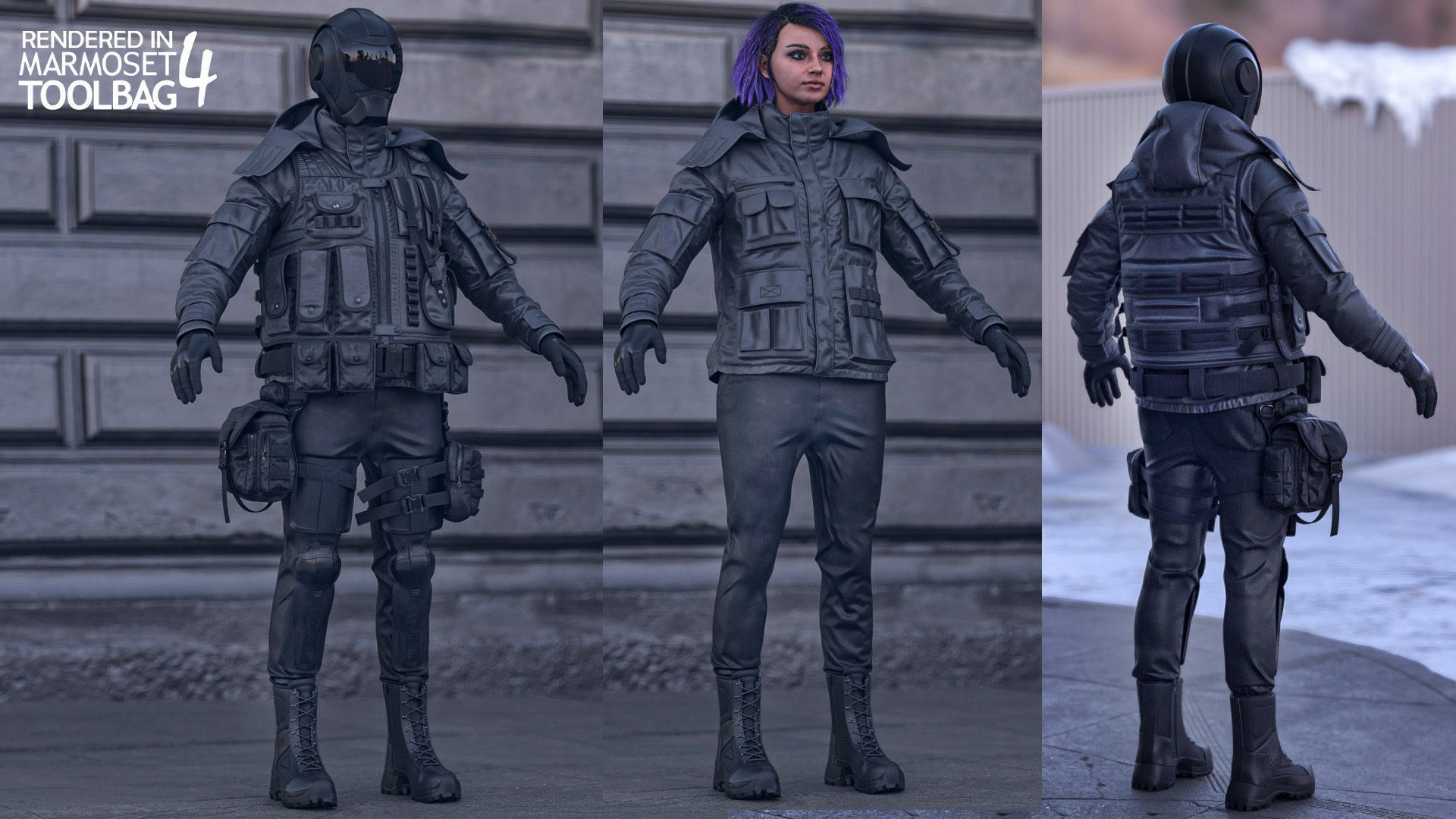 Mens and Womens Military Uniform 5 3D Model Collection_8