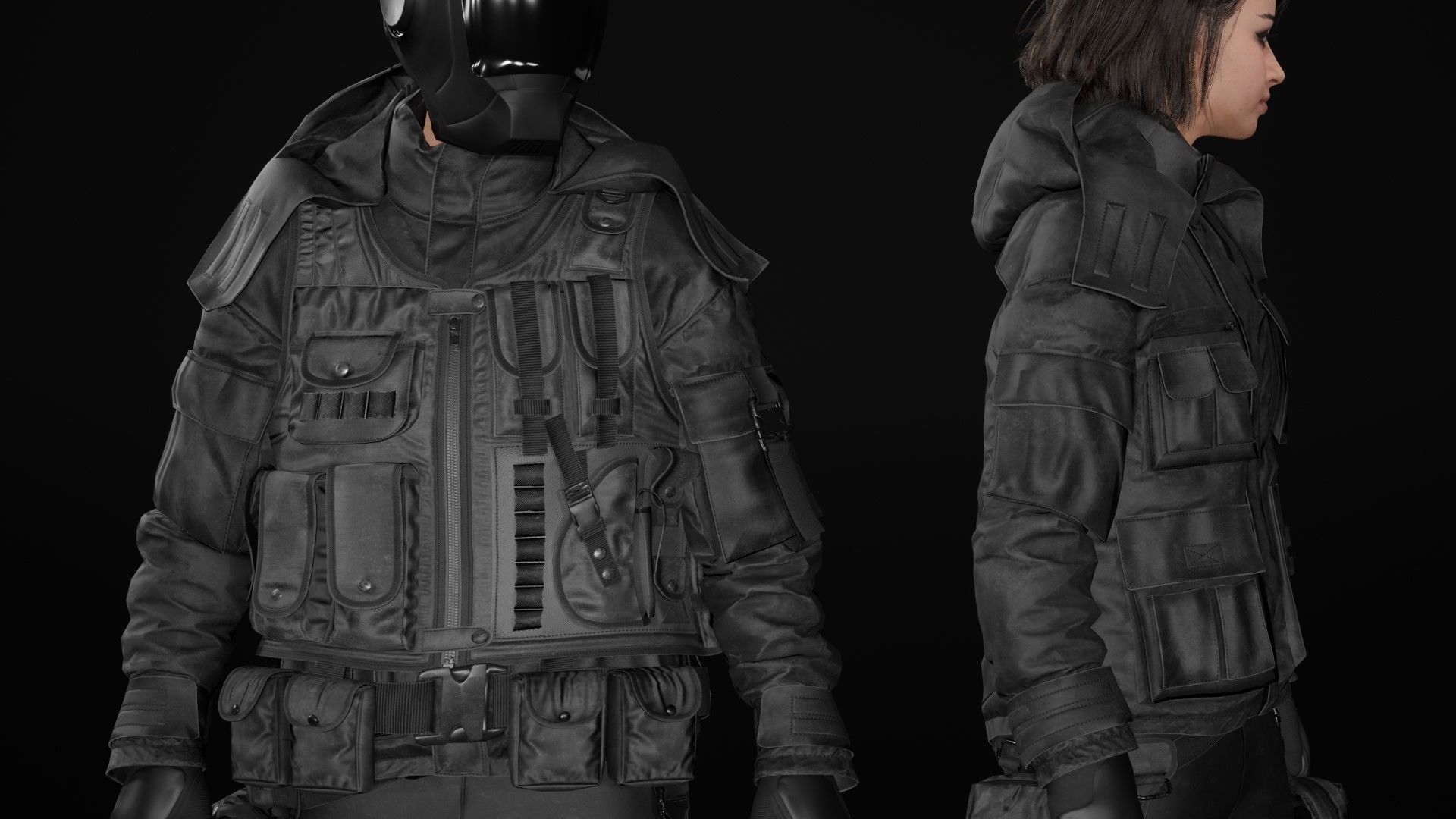 Mens and Womens Military Uniform 5 3D Model Collection_41