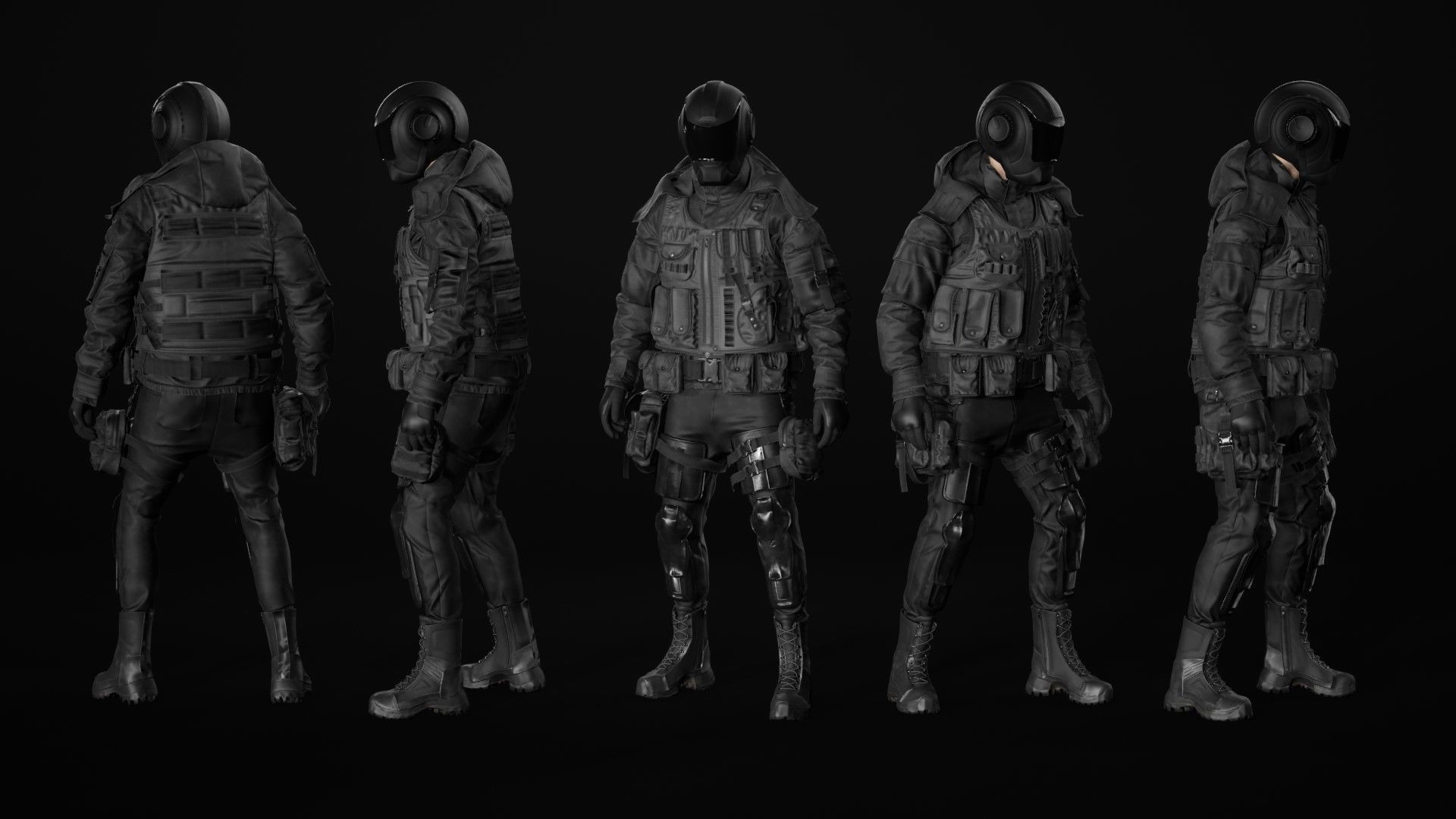 Mens and Womens Military Uniform 5 3D Model Collection_28