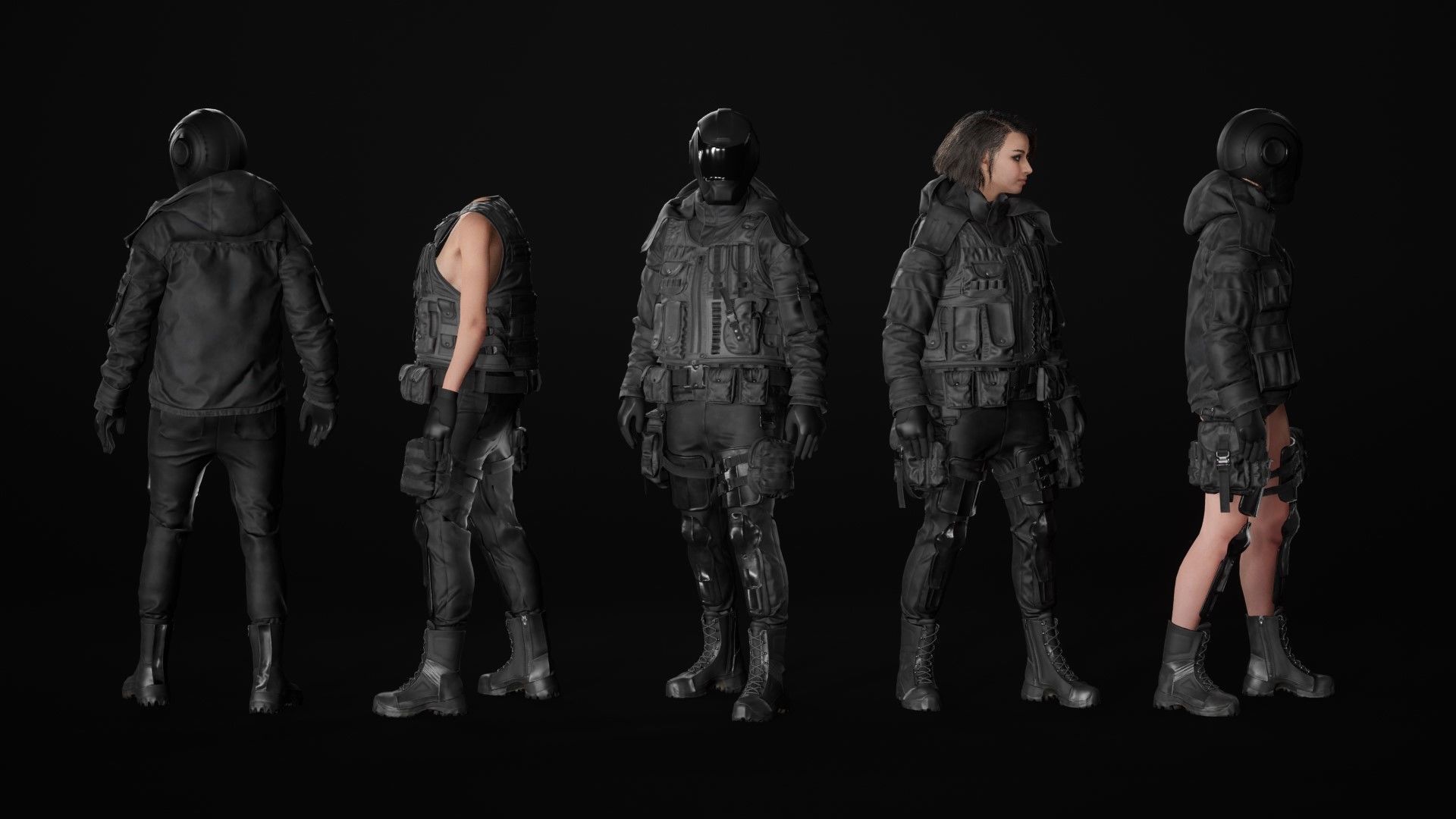 Mens and Womens Military Uniform 5 3D Model Collection_44