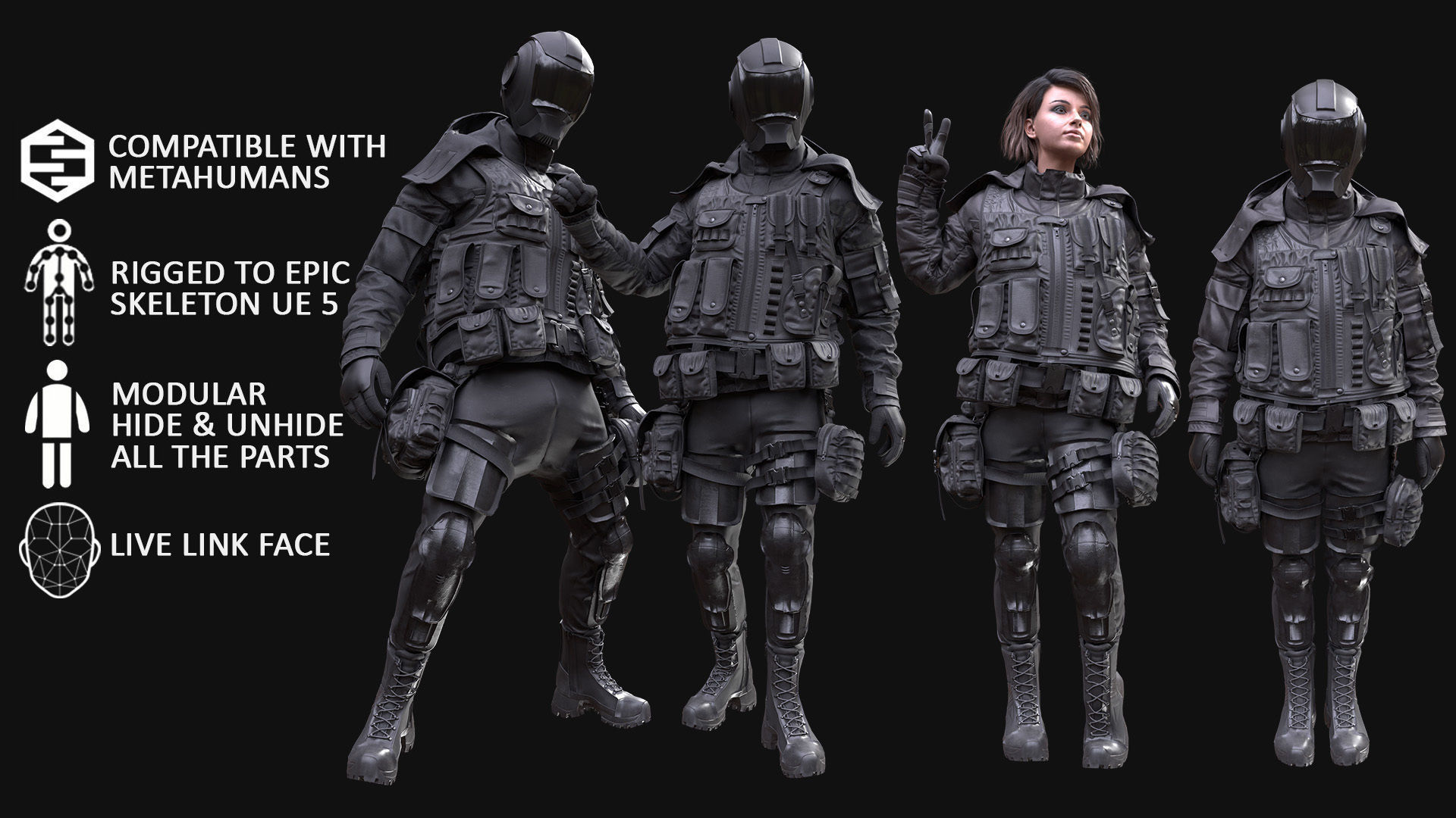 Mens and Womens Military Uniform 5 3D Model Collection_6