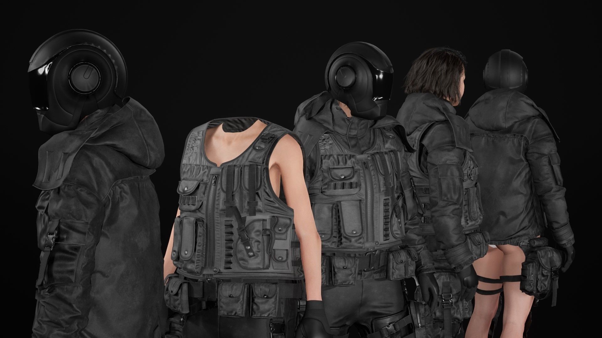 Mens and Womens Military Uniform 5 3D Model Collection_39