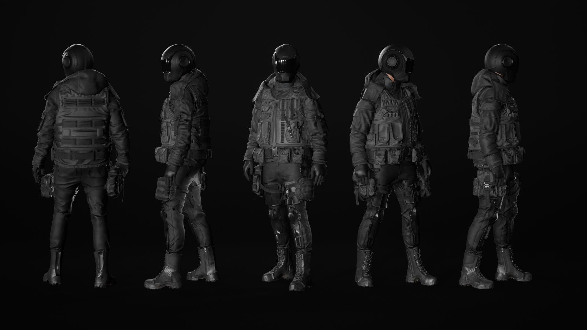 Mens and Womens Military Uniform 5 3D Model Collection_36