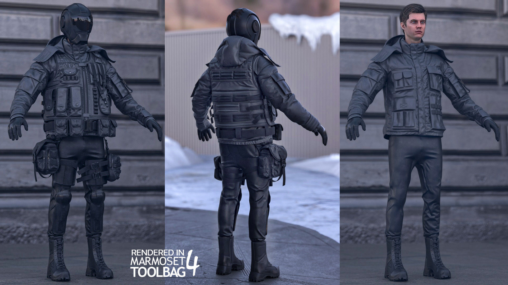 Mens and Womens Military Uniform 5 3D Model Collection_7