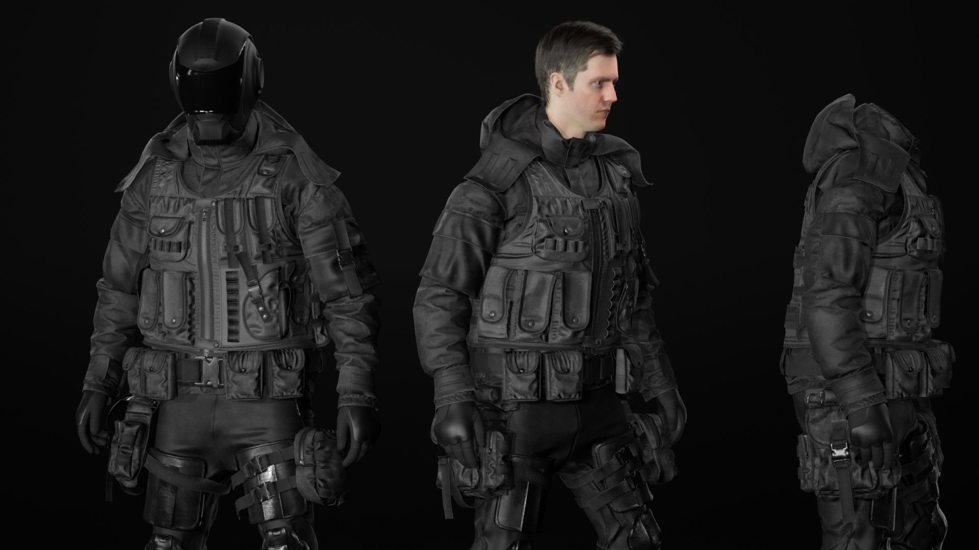 Mens and Womens Military Uniform 5 3D Model Collection_32