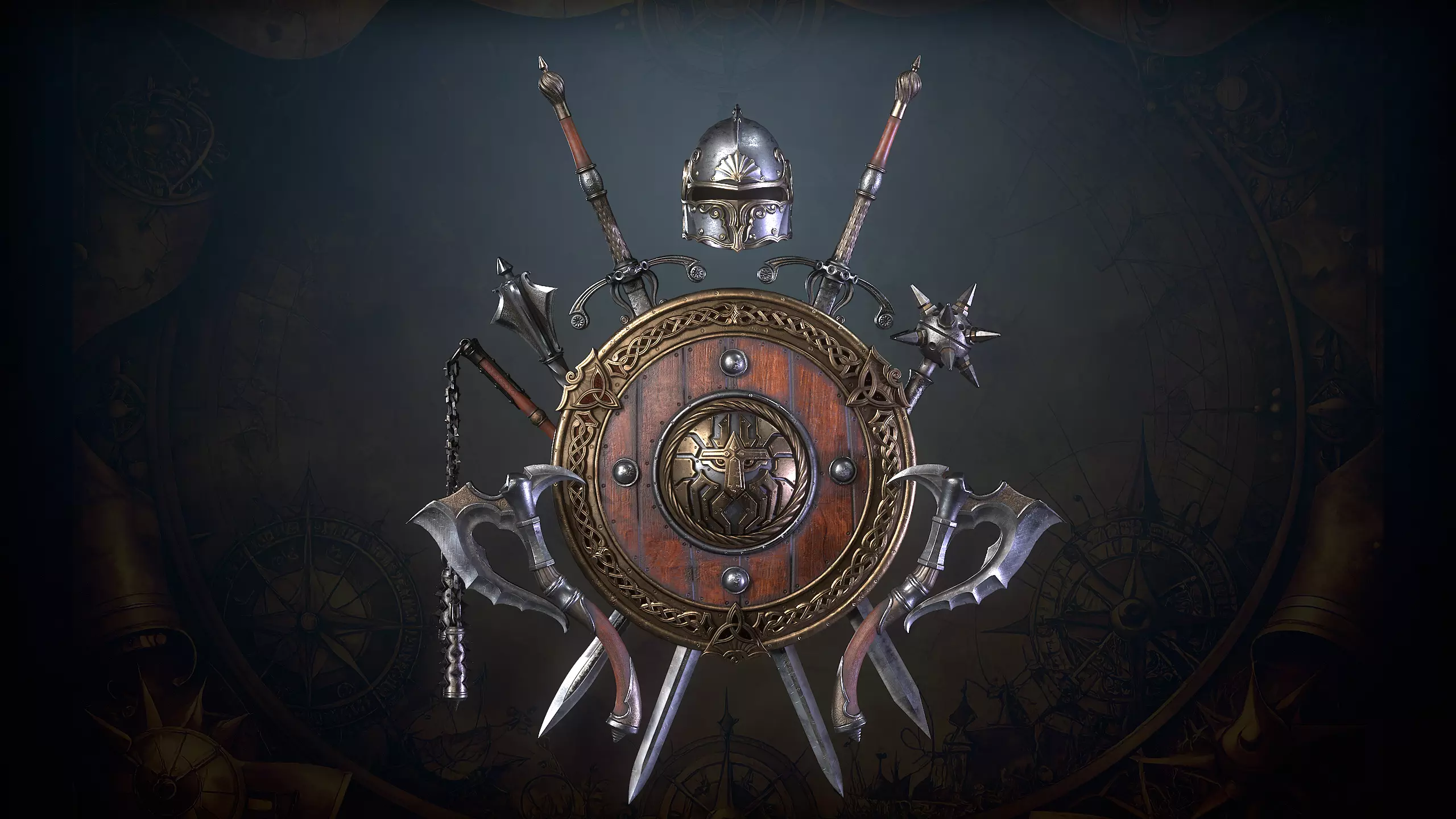Medieval Weapons Low-poly 3D model_0