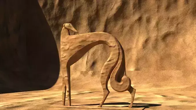 GREYHOUND SAND STATUE 