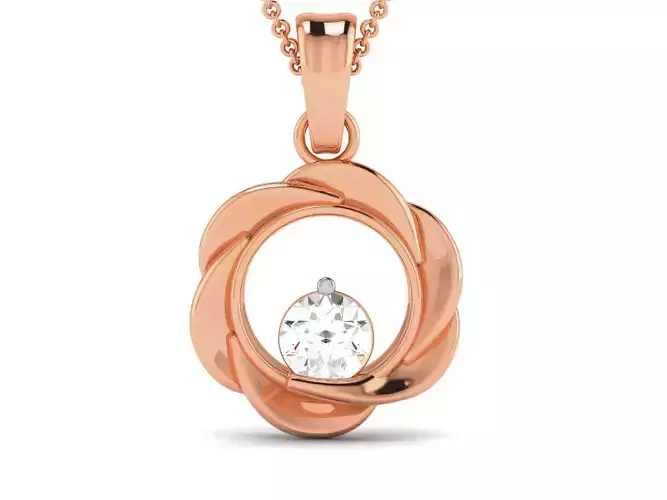 Women solitaire pendant 3dm render detail