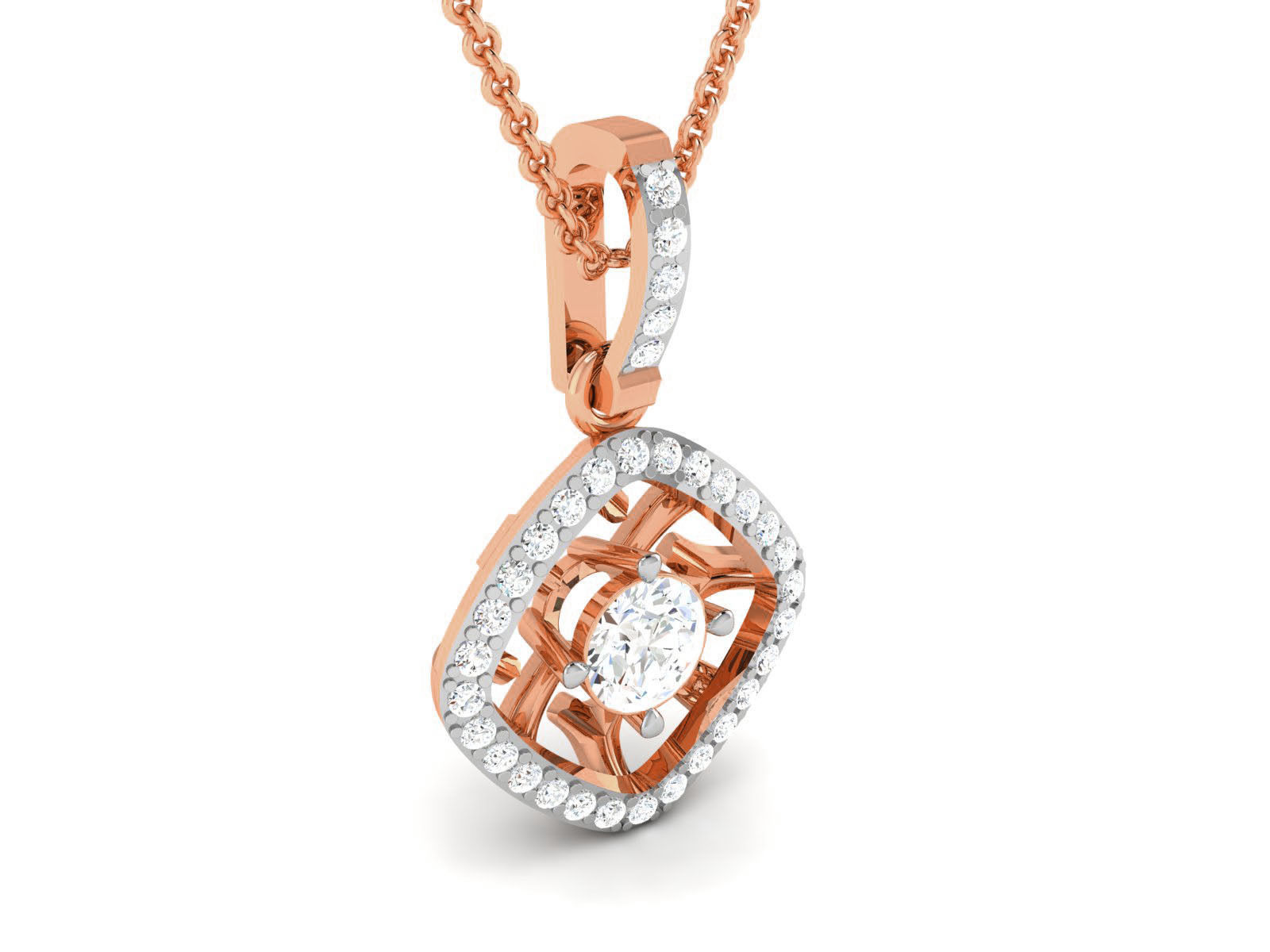 Women solitaire pendant 3dm render detail 3D print model_1