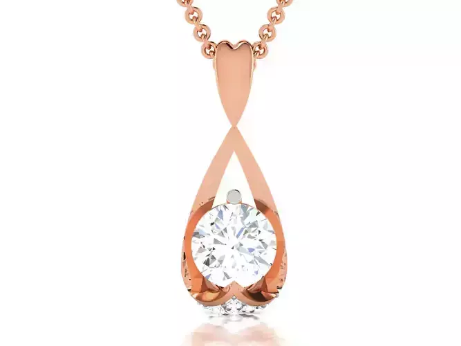 Women solitaire pendant 3dm render detail