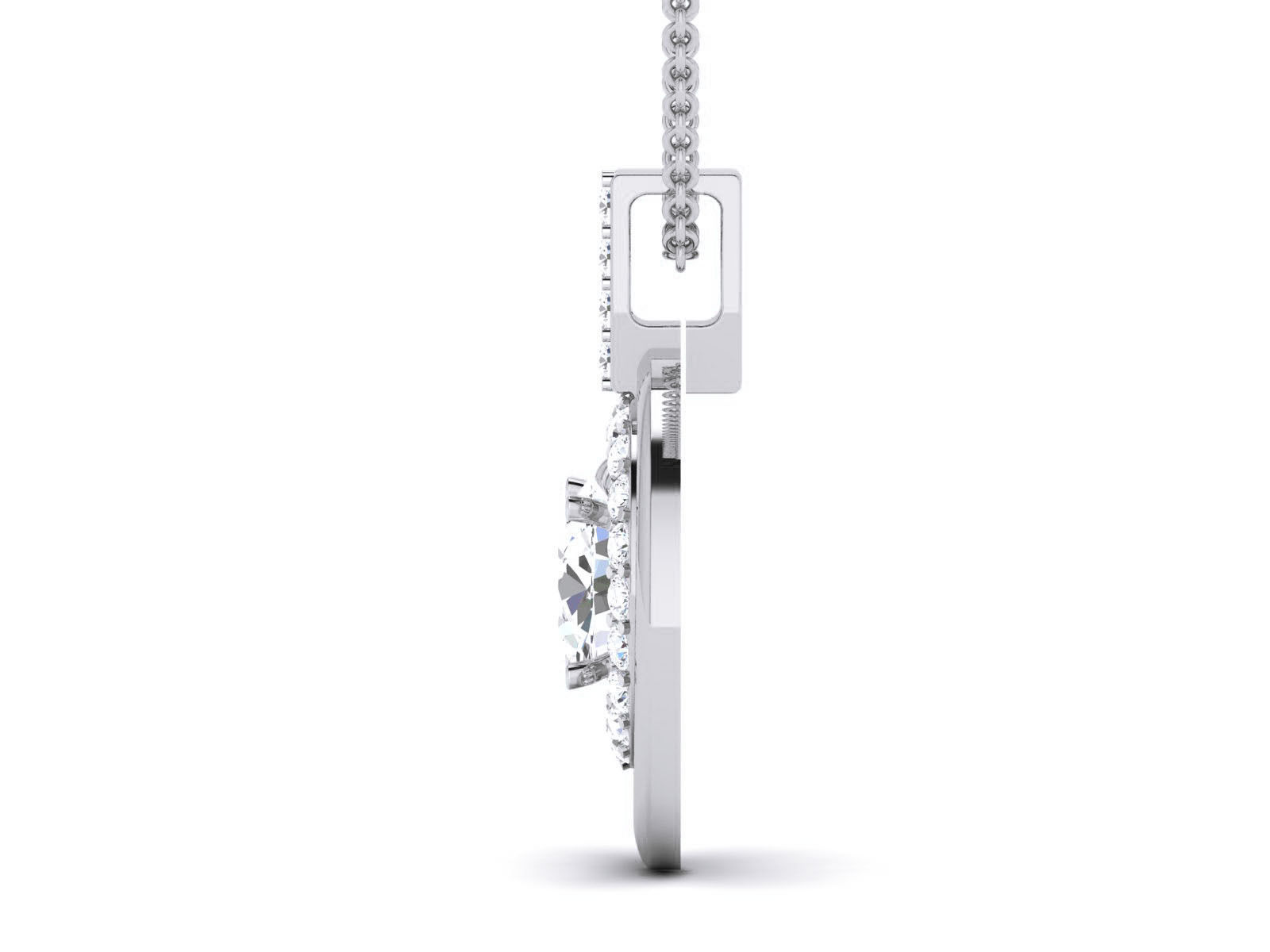 Women solitaire pendant 3dm render detail 3D print model_9