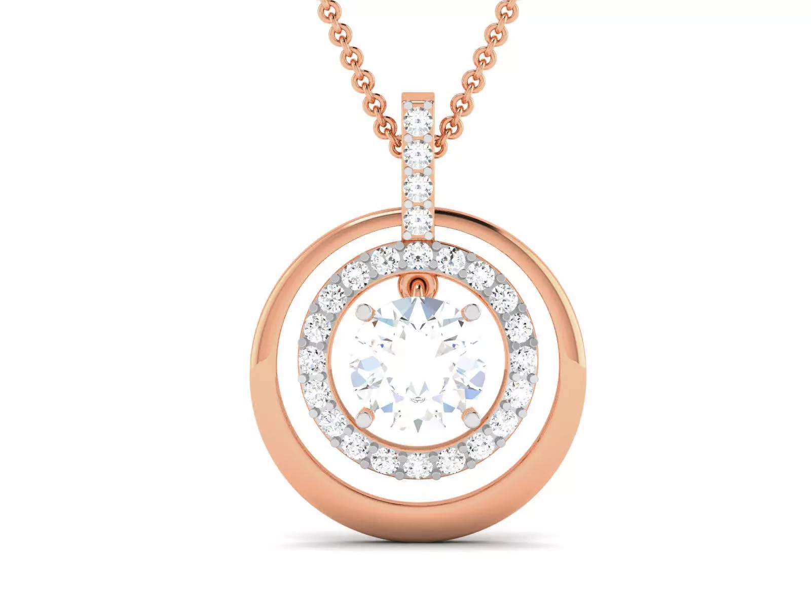 Women solitaire pendant 3dm render detail 3D print model_0