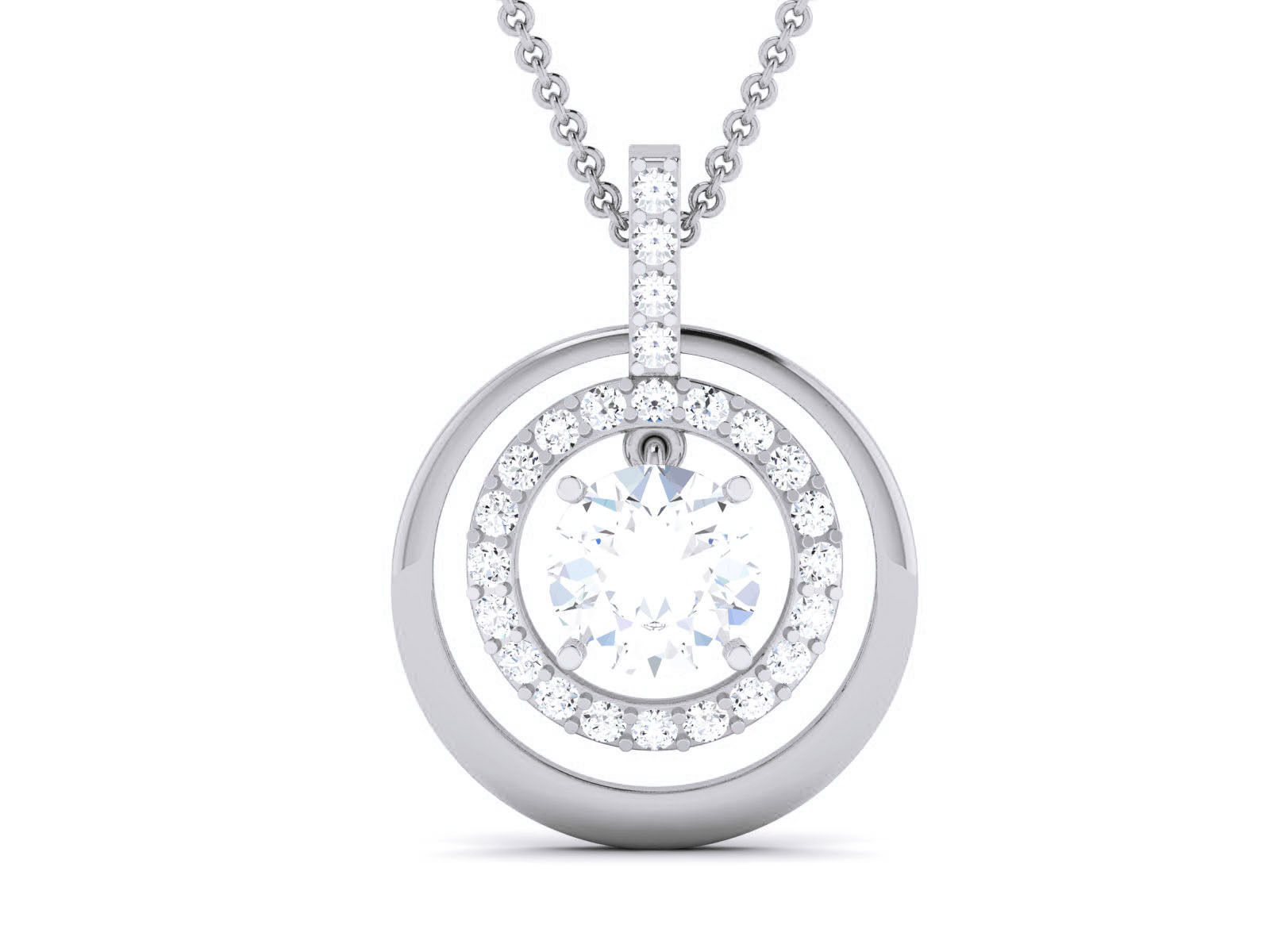 Women solitaire pendant 3dm render detail 3D print model_6