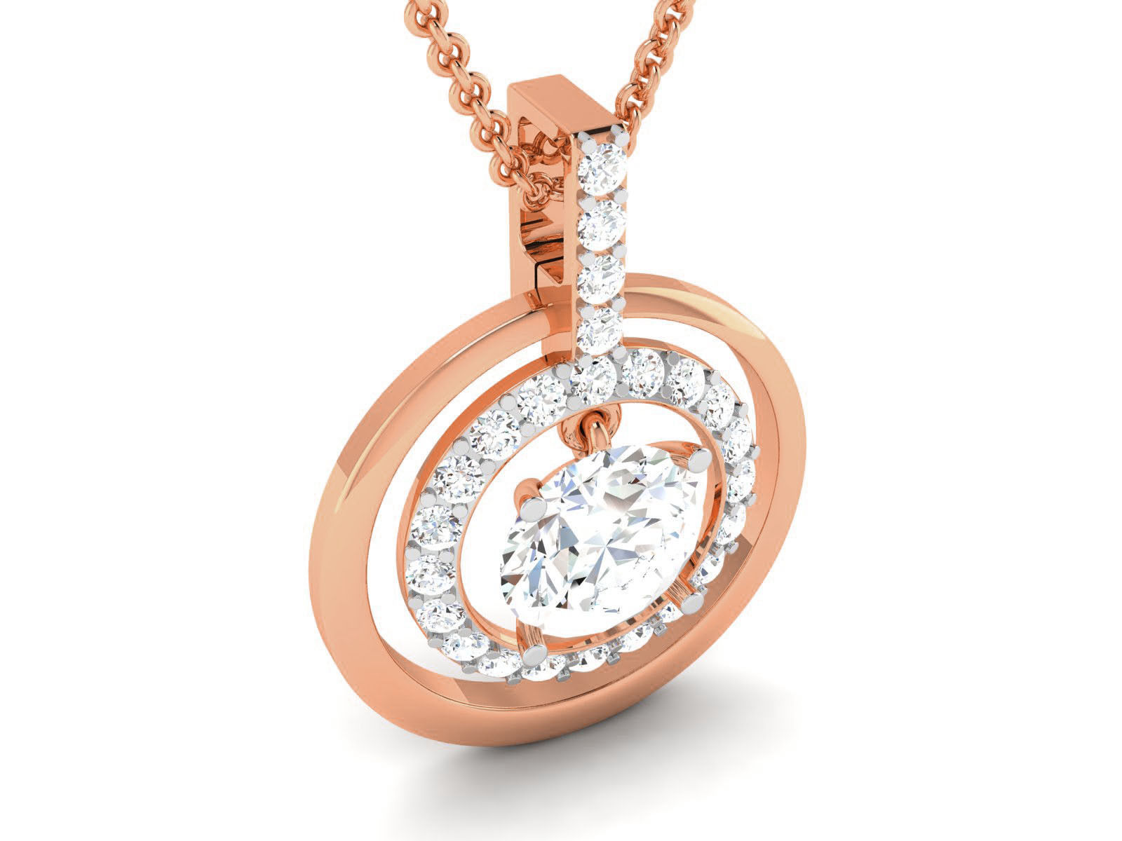 Women solitaire pendant 3dm render detail 3D print model_2