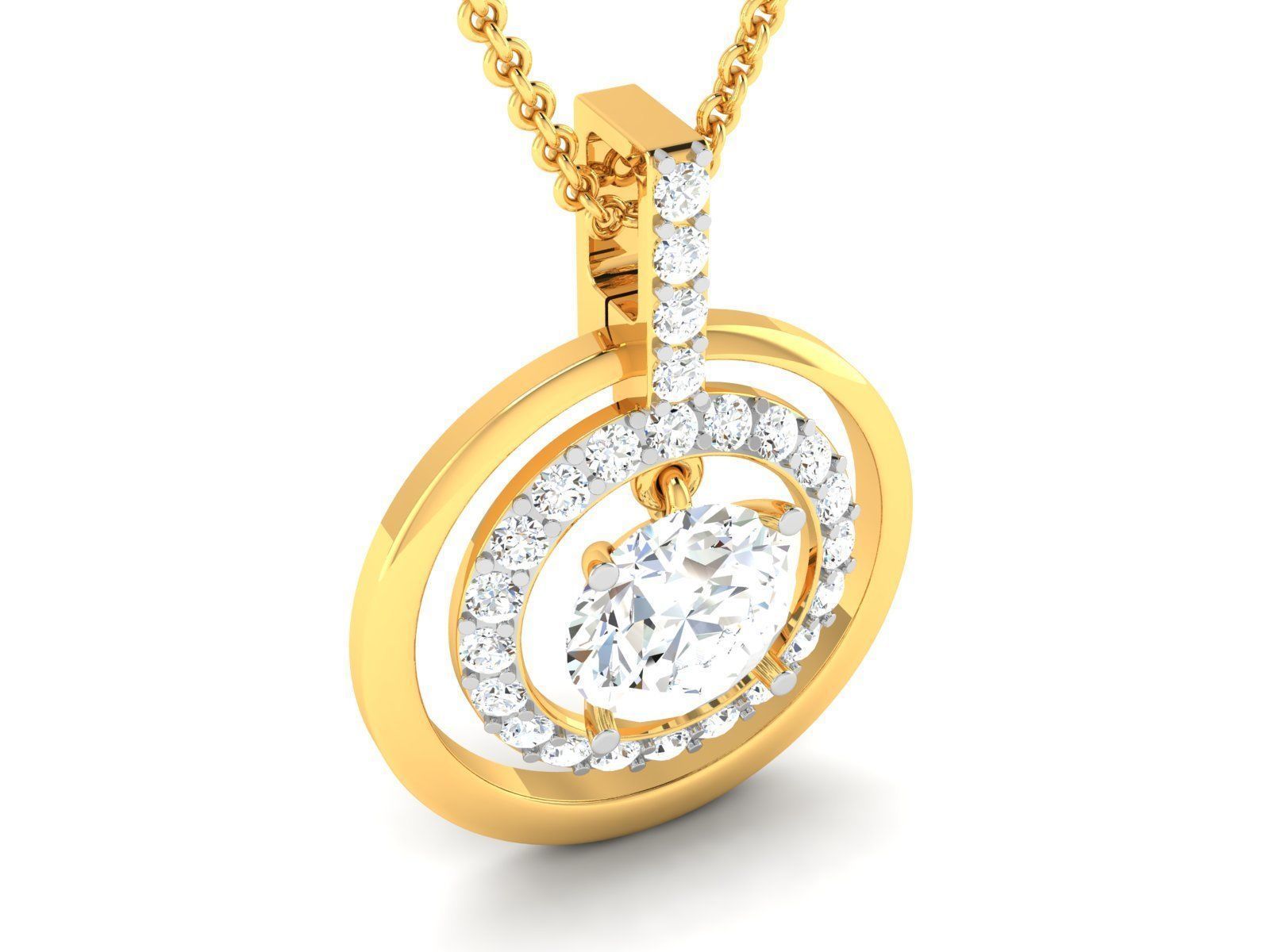 Women solitaire pendant 3dm render detail 3D print model_3