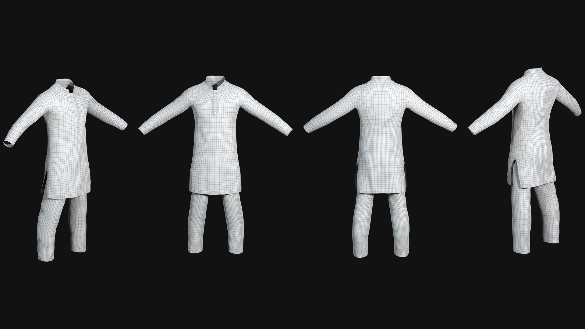 A Traditional Cloth for Men Punjabi 3D model_7