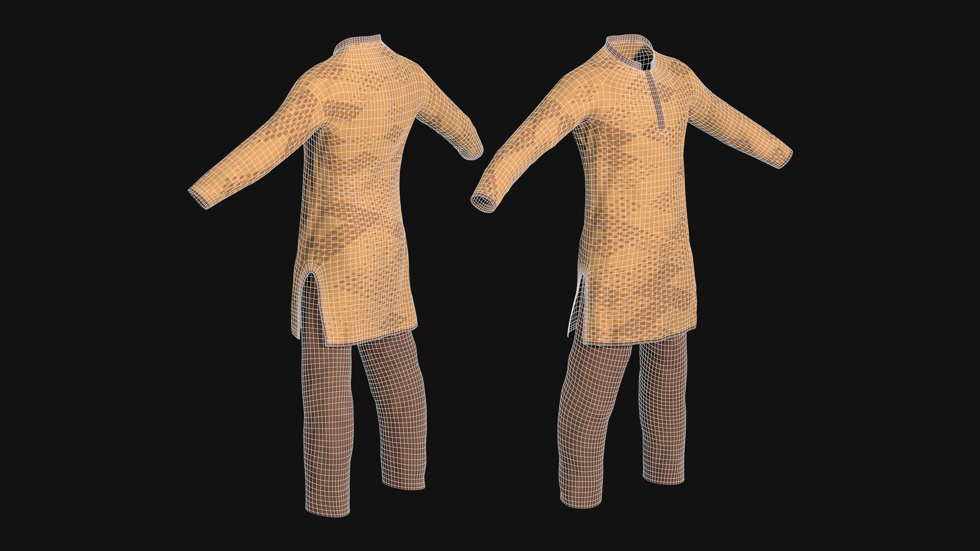 A Traditional Cloth for Men Punjabi 3D model_9